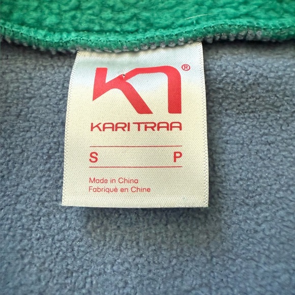 Kari Traa Ane Midlayer Outdoors Sherpa Vest Colorblock Small Green Blue Orange - Picture 5 of 9